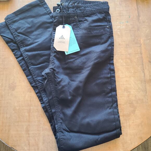 Prana Mens 30x36‎ Black Bridger Jeans Pants Denim Outdoor Straight Slim NEW - Picture 1 of 6